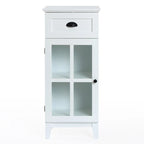 Slim Bathroom Storage Cabinet with Glass Door - 37 H x 15.7 W x 11.8 D