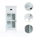 Slim Bathroom Storage Cabinet with Glass Door - 37 H x 15.7 W x 11.8 D