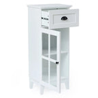 Slim Bathroom Storage Cabinet with Glass Door - 37 H x 15.7 W x 11.8 D