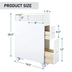 Freestanding Bathroom Storage Cabinet with Drawers and Casters