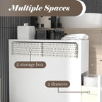 Freestanding Bathroom Storage Cabinet with Drawers and Casters