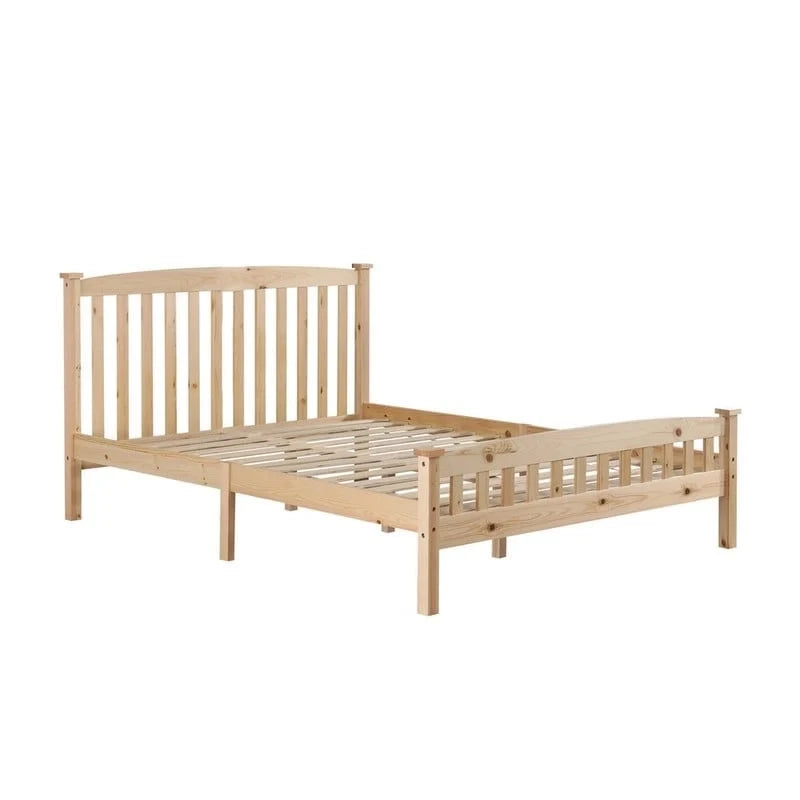 Wood Platform Bed with Headboard
