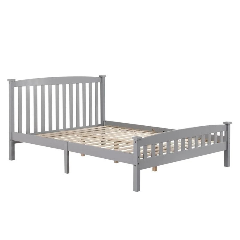 Wood Platform Bed with Headboard