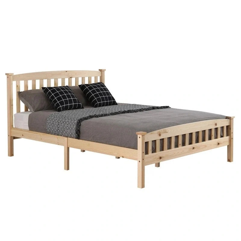Wood Platform Bed with Headboard