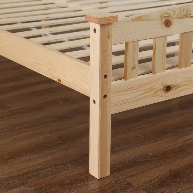 Wood Platform Bed with Headboard