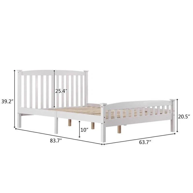 Wood Platform Bed with Headboard