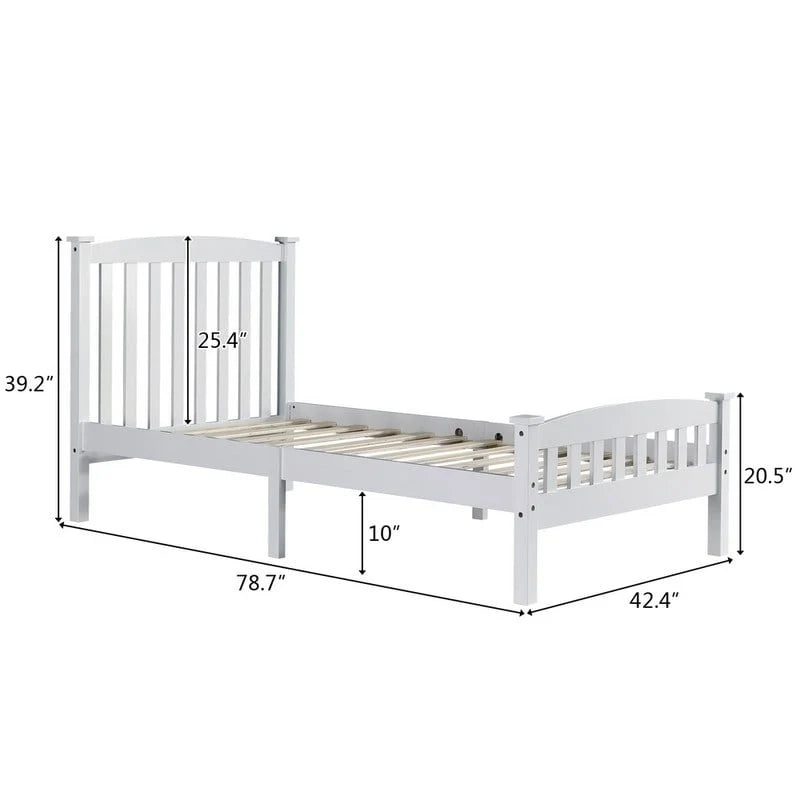 Wood Platform Bed with Headboard