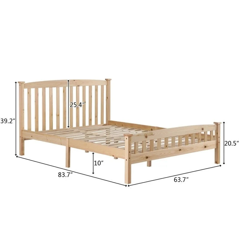 Wood Platform Bed with Headboard