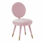 Armless Velvet Dining Chair with Oval Back