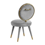 Armless Velvet Dining Chair with Oval Back
