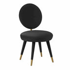 Armless Velvet Dining Chair with Oval Back