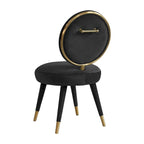 Armless Velvet Dining Chair with Oval Back