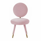 Armless Velvet Dining Chair with Oval Back