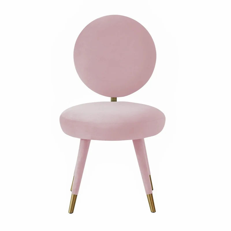 Armless Velvet Dining Chair with Oval Back