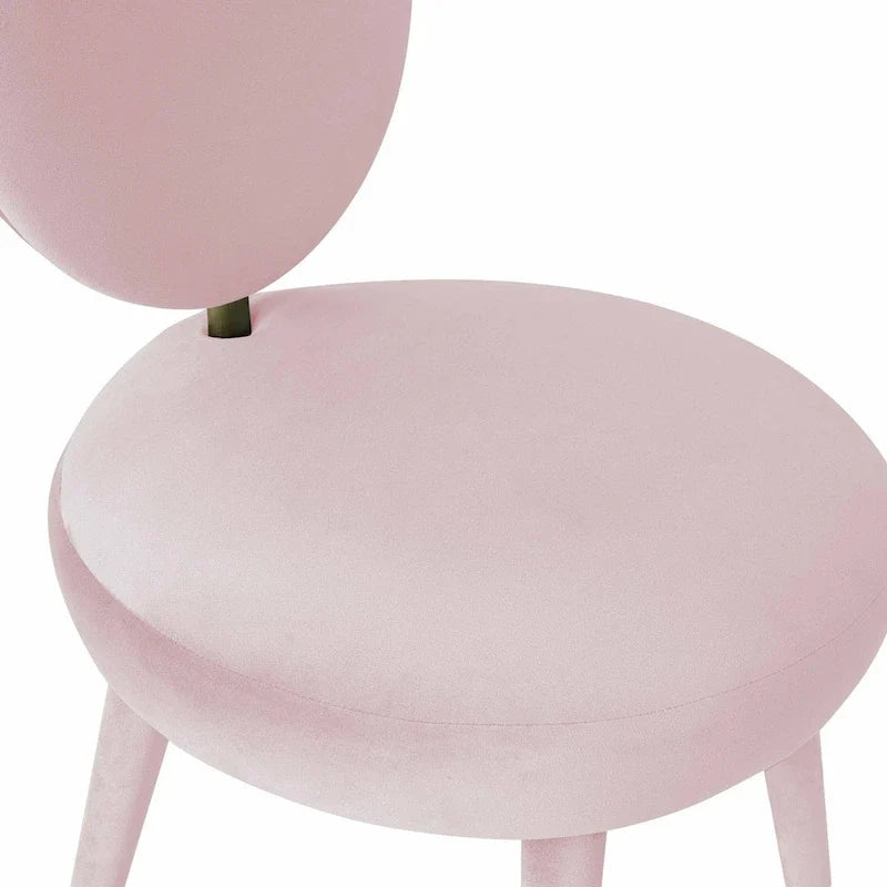 Armless Velvet Dining Chair with Oval Back