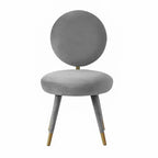 Armless Velvet Dining Chair with Oval Back