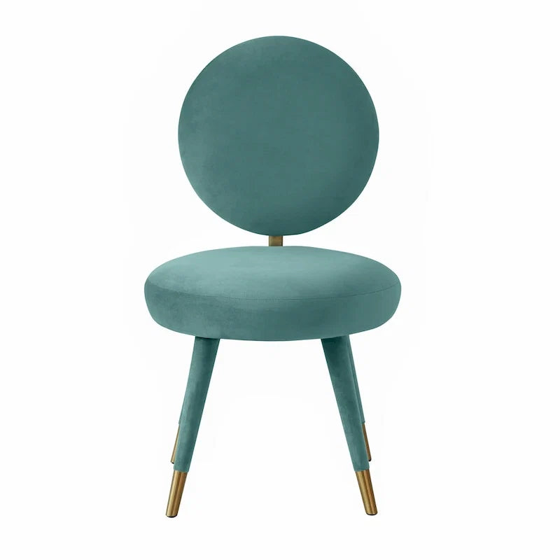 Armless Velvet Dining Chair with Oval Back