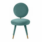 Armless Velvet Dining Chair with Oval Back