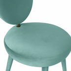 Armless Velvet Dining Chair with Oval Back