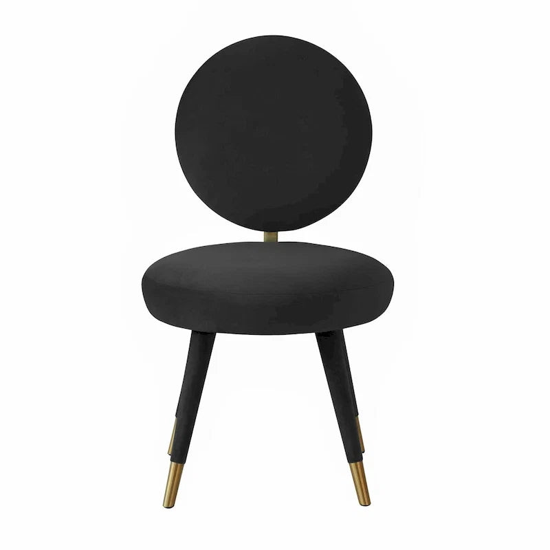 Armless Velvet Dining Chair with Oval Back