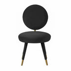 Armless Velvet Dining Chair with Oval Back