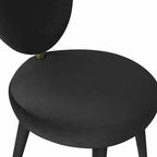 Armless Velvet Dining Chair with Oval Back