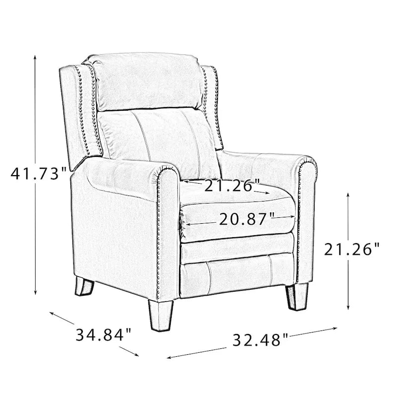 32.48 Wide Leather Manual Recliner Set of 2