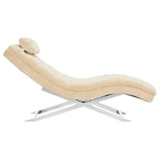 Velvet Chaise Lounge with Round Pillow - 65Wx23Dx33H