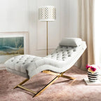 Velvet Chaise Lounge with Round Pillow - 65Wx23Dx33H