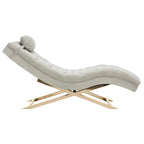 Velvet Chaise Lounge with Round Pillow - 65Wx23Dx33H