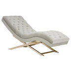 Velvet Chaise Lounge with Round Pillow - 65Wx23Dx33H