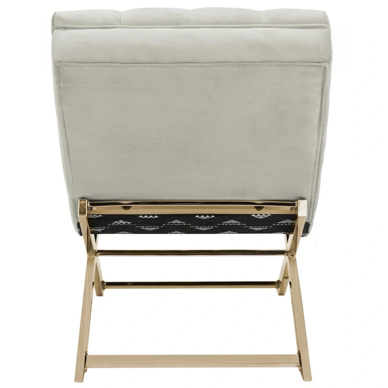 Velvet Chaise Lounge with Round Pillow - 65Wx23Dx33H