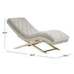 Velvet Chaise Lounge with Round Pillow - 65Wx23Dx33H