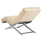 Velvet Chaise Lounge with Round Pillow - 65Wx23Dx33H
