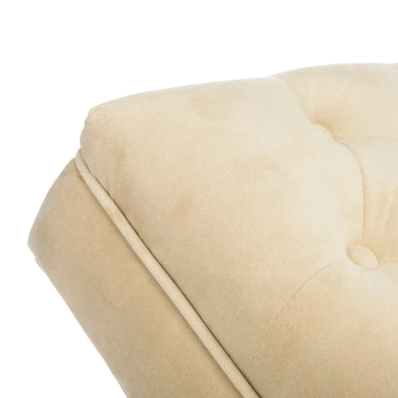Velvet Chaise Lounge with Round Pillow - 65Wx23Dx33H