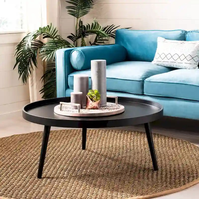 Round Tray Top Coffee Table - 35.4W x 35.4D x 15H