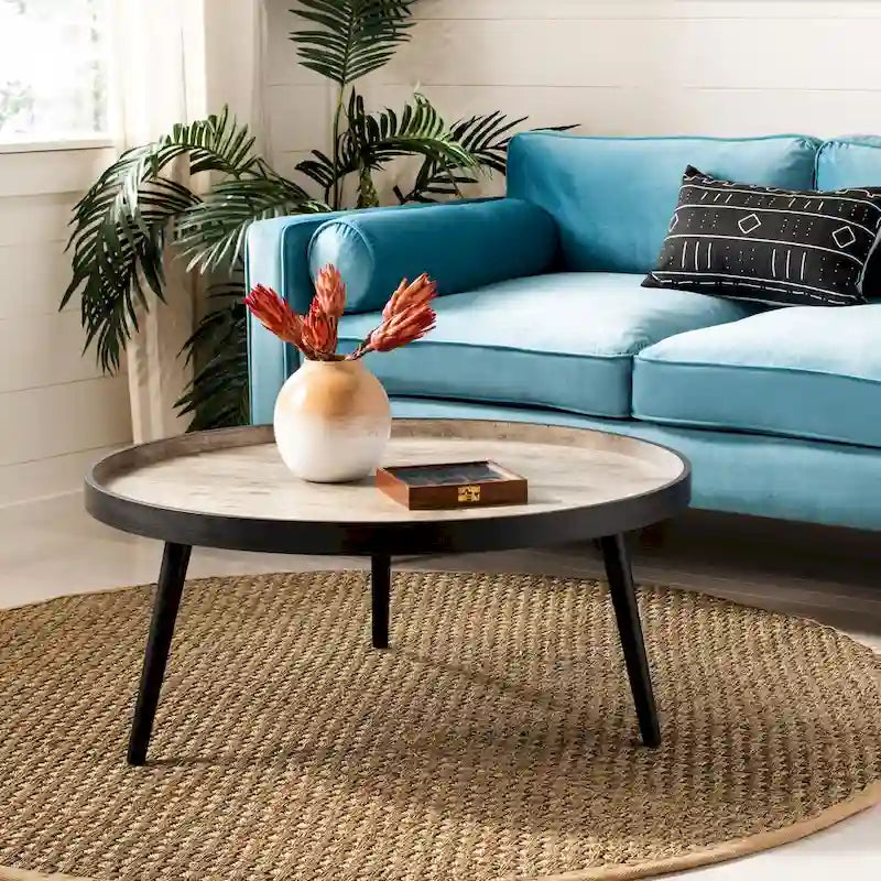 Round Tray Top Coffee Table - 35.4W x 35.4D x 15H