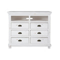 Distressed White Solid Pine Media Chest