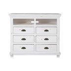 Distressed White Solid Pine Media Chest