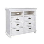 Distressed White Solid Pine Media Chest
