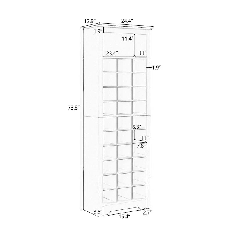 Contemporary Shoe Cabinet with Multiple Storage Capacity