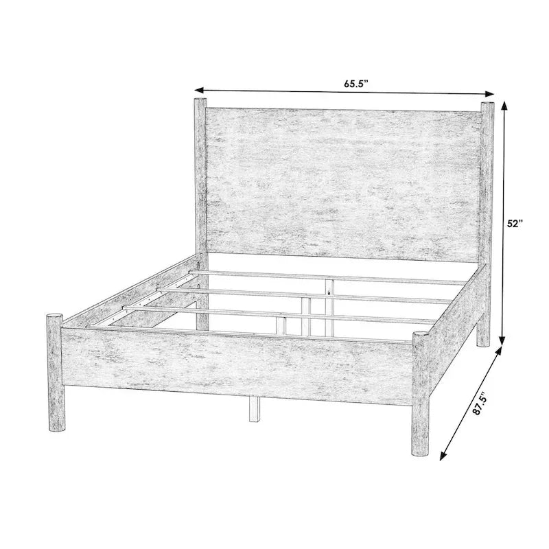 Rounded Leg Platform Bed