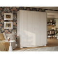 100% Solid Wood 4-Door Wardrobe Armoire