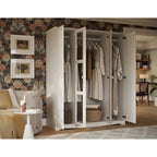100% Solid Wood 4-Door Wardrobe Armoire