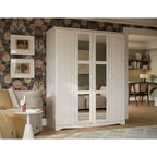 100% Solid Wood 4-Door Wardrobe Armoire