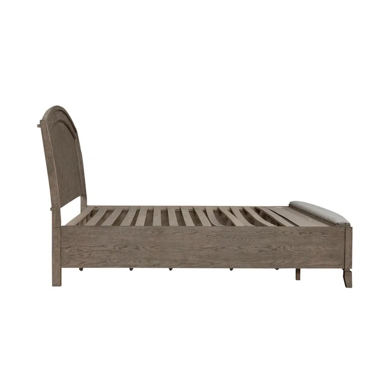 Burnished Beige Oak Panel Storage Bed - King or Queen