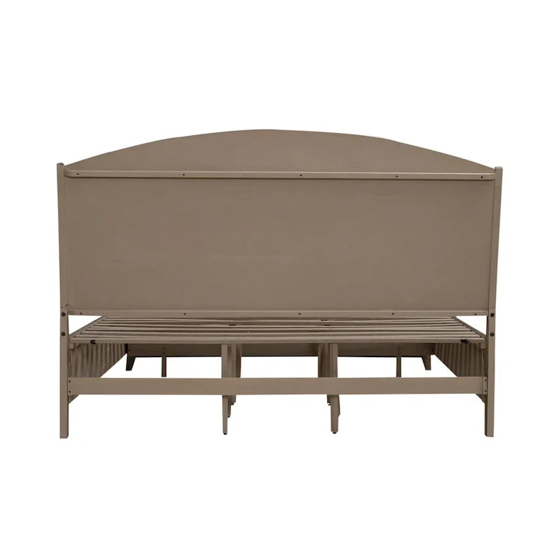 Burnished Beige Oak Panel Storage Bed - King or Queen