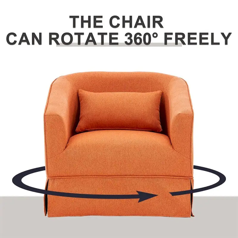 Barrel Accent Chair with Ottoman