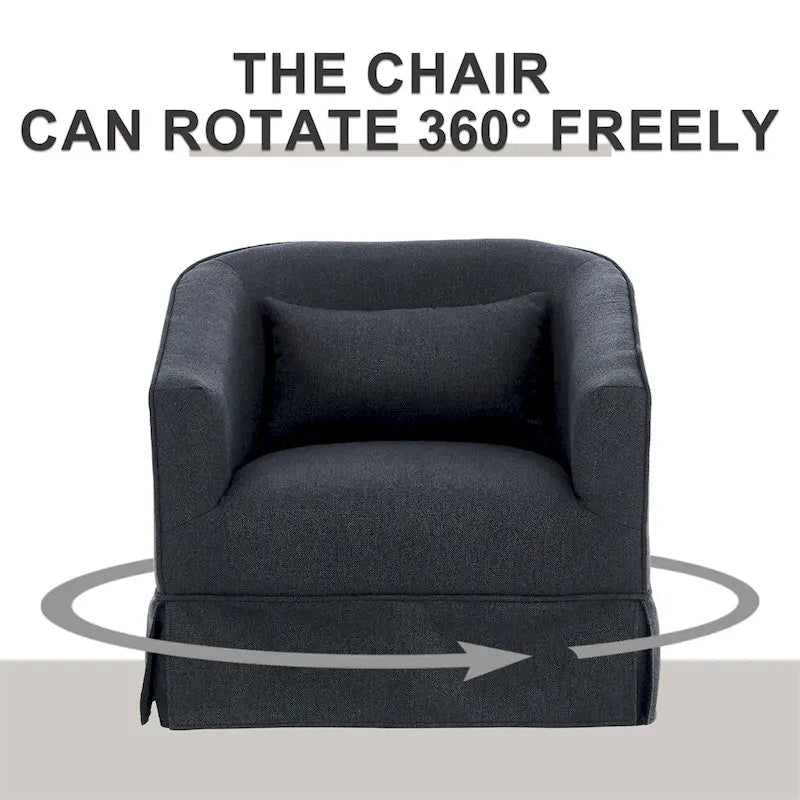 Barrel Accent Chair with Ottoman