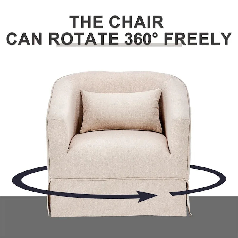 Barrel Accent Chair with Ottoman